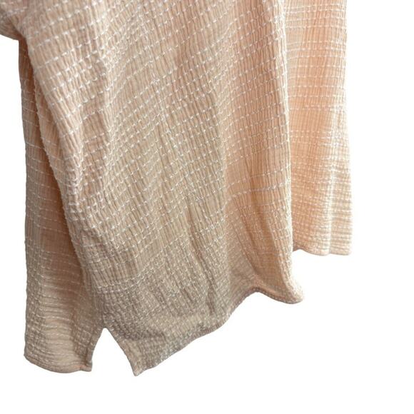 J Jill Pure Pink Blush Dolman Short Sleeve Oversized Embroidered Cotton Top L - Picture 2 of 16